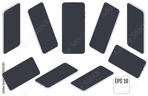 Modern Isometric smart phone. Vector illustration.