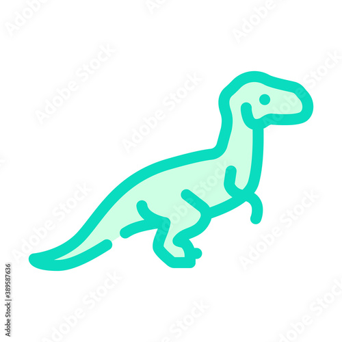 velociraptor dinosaur color icon vector illustration sign