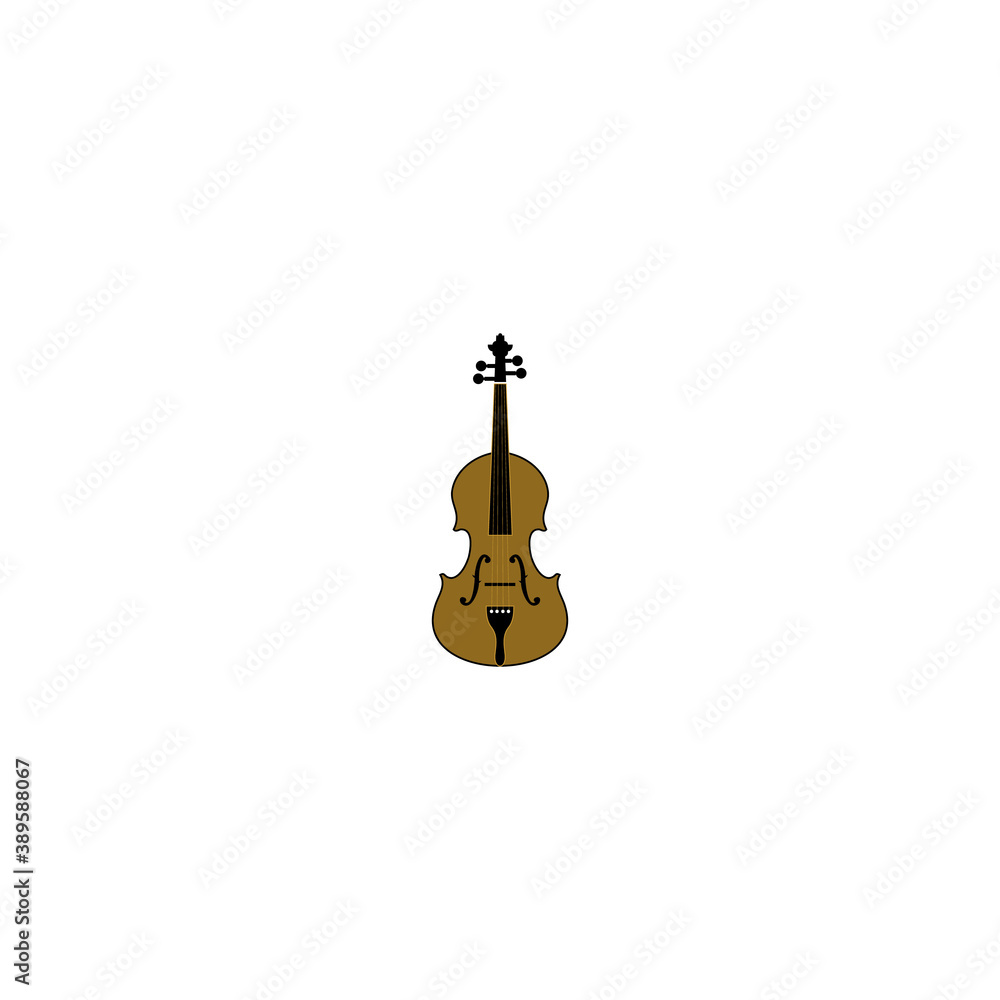 Silhouette of Violin Cello Fiddle Contra Bass