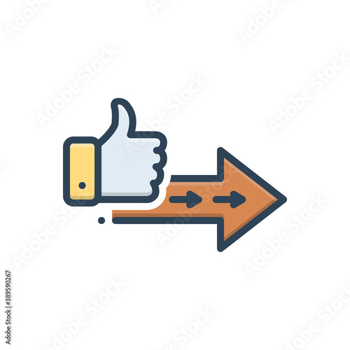 Color illustration  icon for proceed