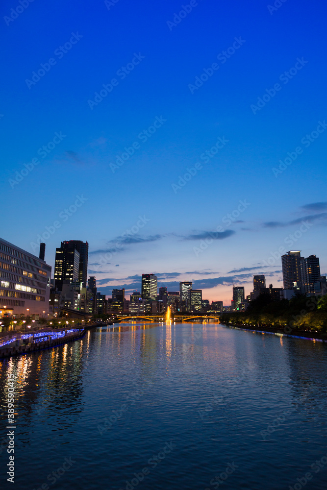 天満橋からの中之島夕景 天満橋からの中之島夕景