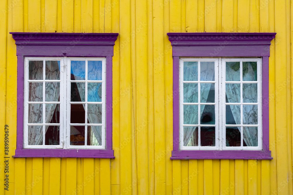 Yellow and purple windows