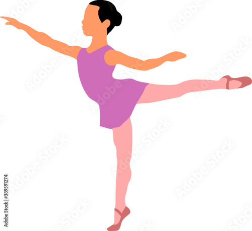 vector silhouette of a young ballerina