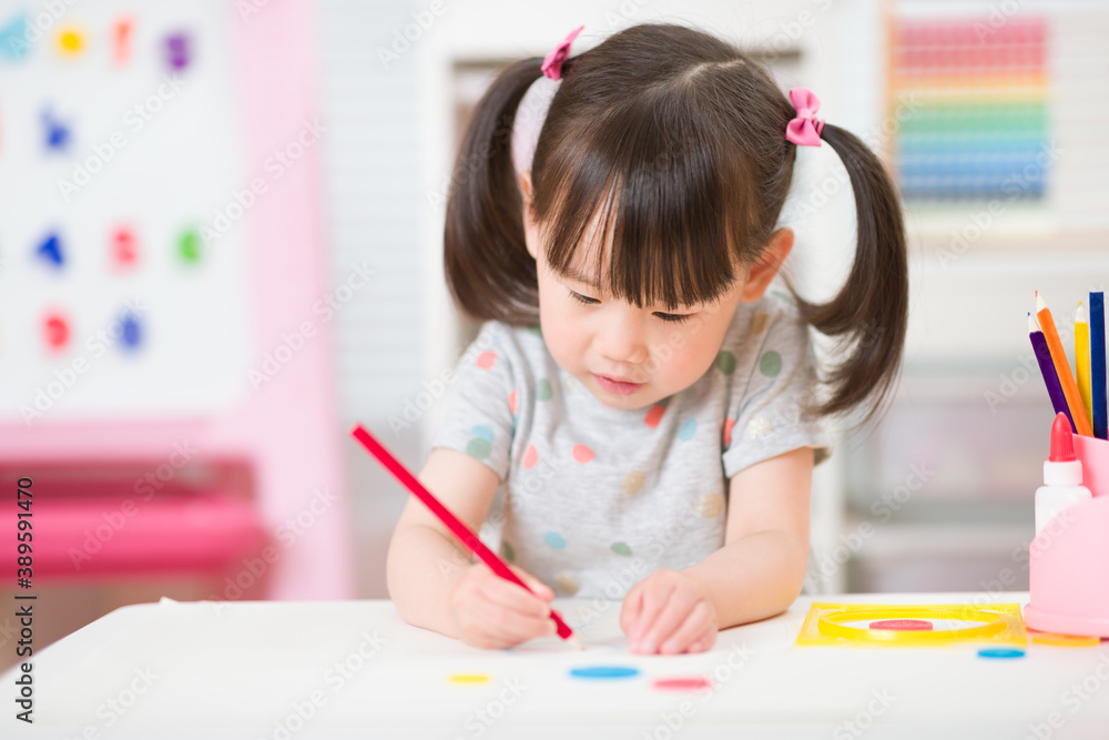 young girl practice drawing different shapes for homeschooling young girl practice drawing different shapes for homeschooling