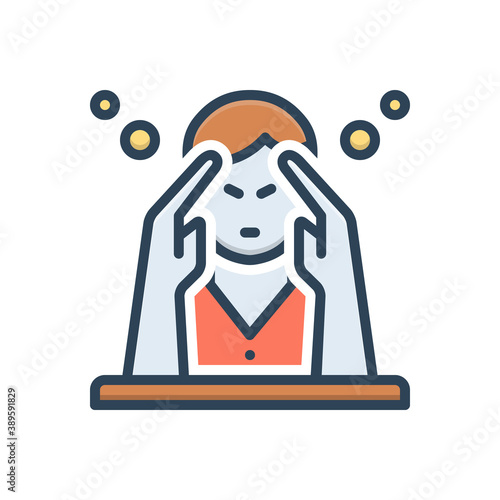 Color illustration icon for tire