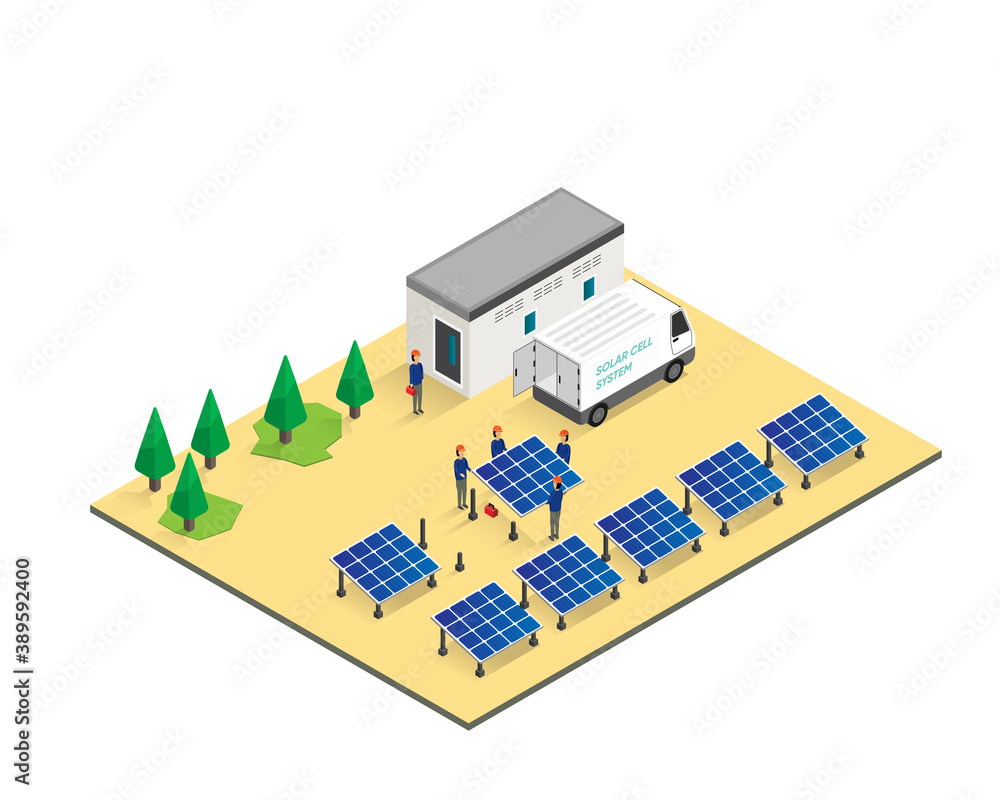 the man working installation solar cell panel in solar cell plant the man working installation solar cell panel in solar cell plant