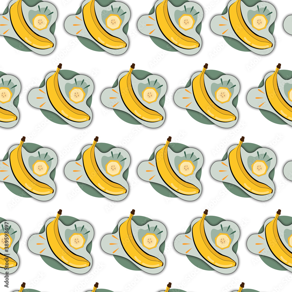 Seamless vector background. Banana Seamless vector background. Banana