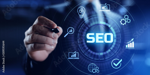 SEO Search engine optimisation internet digital marketing business technology concept.