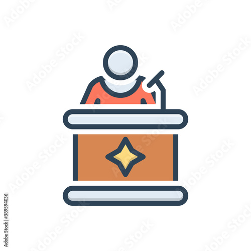 Color illustration icon for spokesman