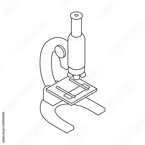 Microscope vector icon.Isometric vector icon isolated on white background microscope.