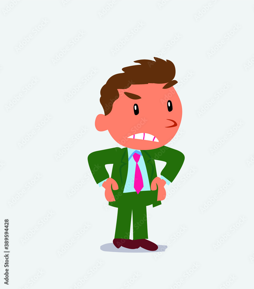 Angry cartoon character of businessman