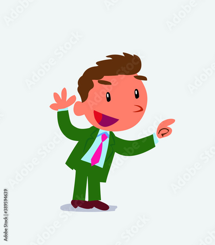artoon character of businessman pointing while arguing