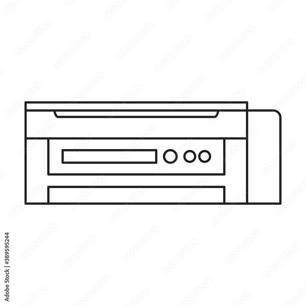 Printer vector icon.Outline vector icon isolated on white background printer. Printer vector icon.Outline vector icon isolated on white background printer.