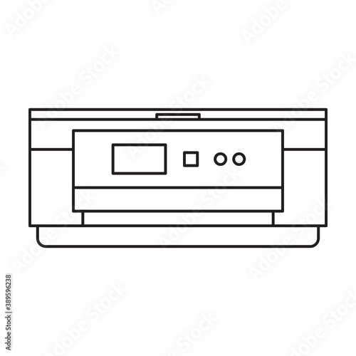 Printer vector icon.Outline vector icon isolated on white background printer.