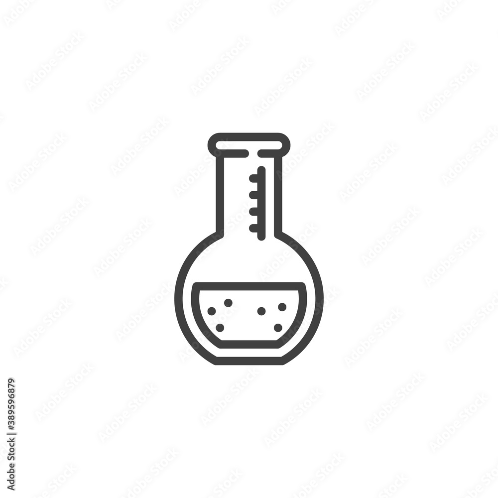 Medical test tube line icon. linear style sign for mobile concept and web design. Laboratory glass, chemical flask outline vector icon. Symbol, logo illustration. Vector graphics Medical test tube line icon. linear style sign for mobile concept and web design. Laboratory glass, chemical flask outline vector icon. Symbol, logo illustration. Vector graphics
