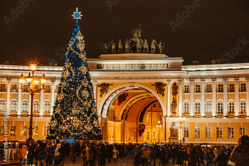 Fototapeta Naklejka Na Ścianę i Meble -  New year, christmas, christmas tree