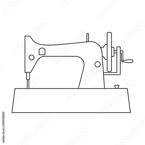 Sewing machine vector icon.Outline vector icon isolated on white background sewing machine.