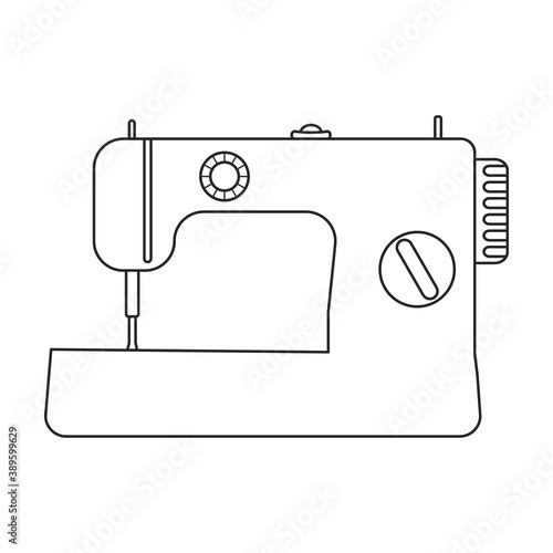 Sewing machine vector icon.Outline vector icon isolated on white background sewing machine.