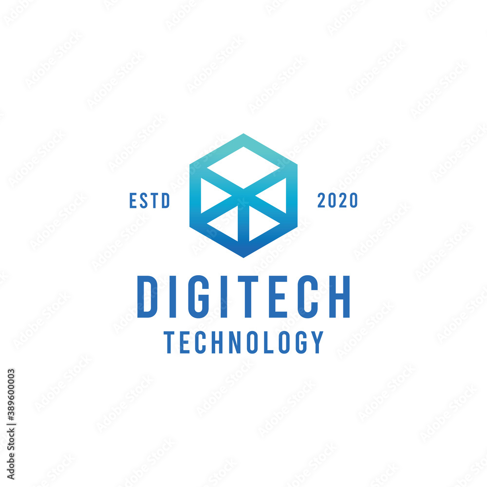Line Geometric Digital Technology Logo design Vector Line Geometric Digital Technology Logo design Vector