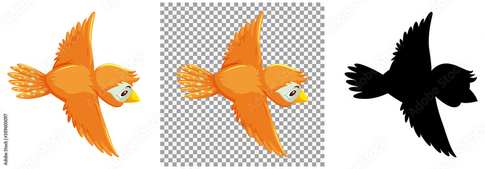Cute orange bird cartoon character Cute orange bird cartoon character