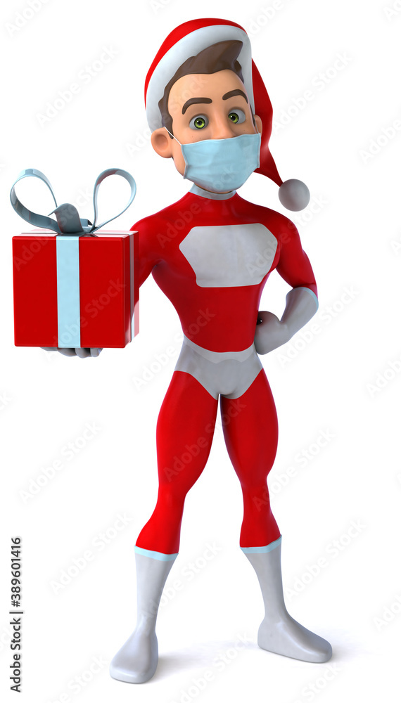 Fun super Santa Claus with a mask Fun super Santa Claus with a mask