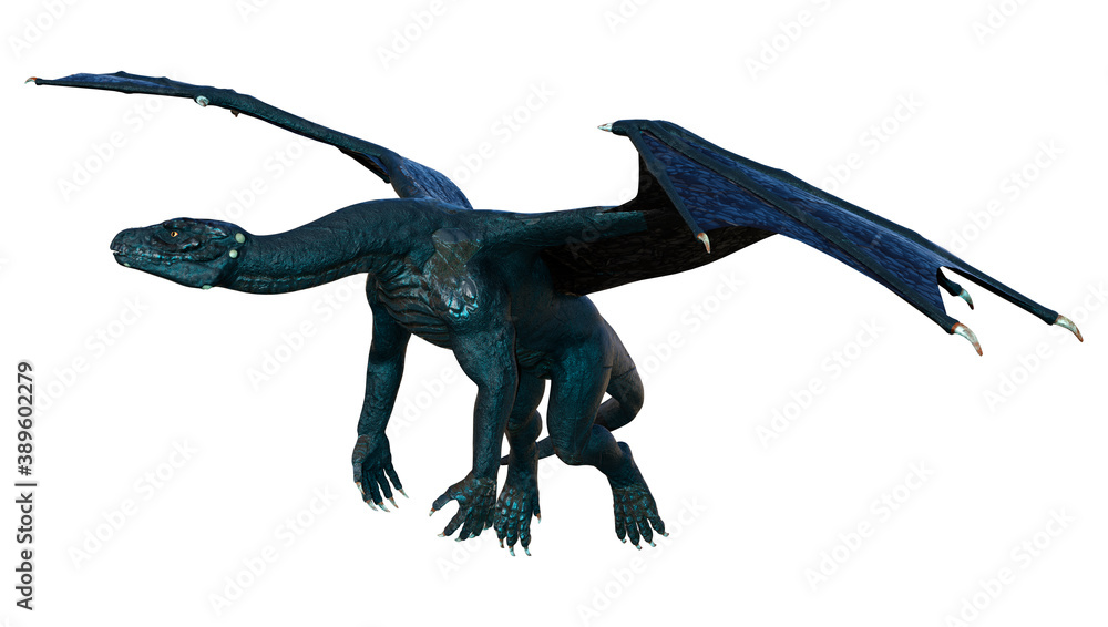 Fototapeta premium 3D Rendering Fairy Tale Dragon on White