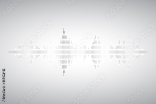 Audio wave from smal dost. Voice sound music shape. Waves of the equalizer. EQ Vector Illustration.