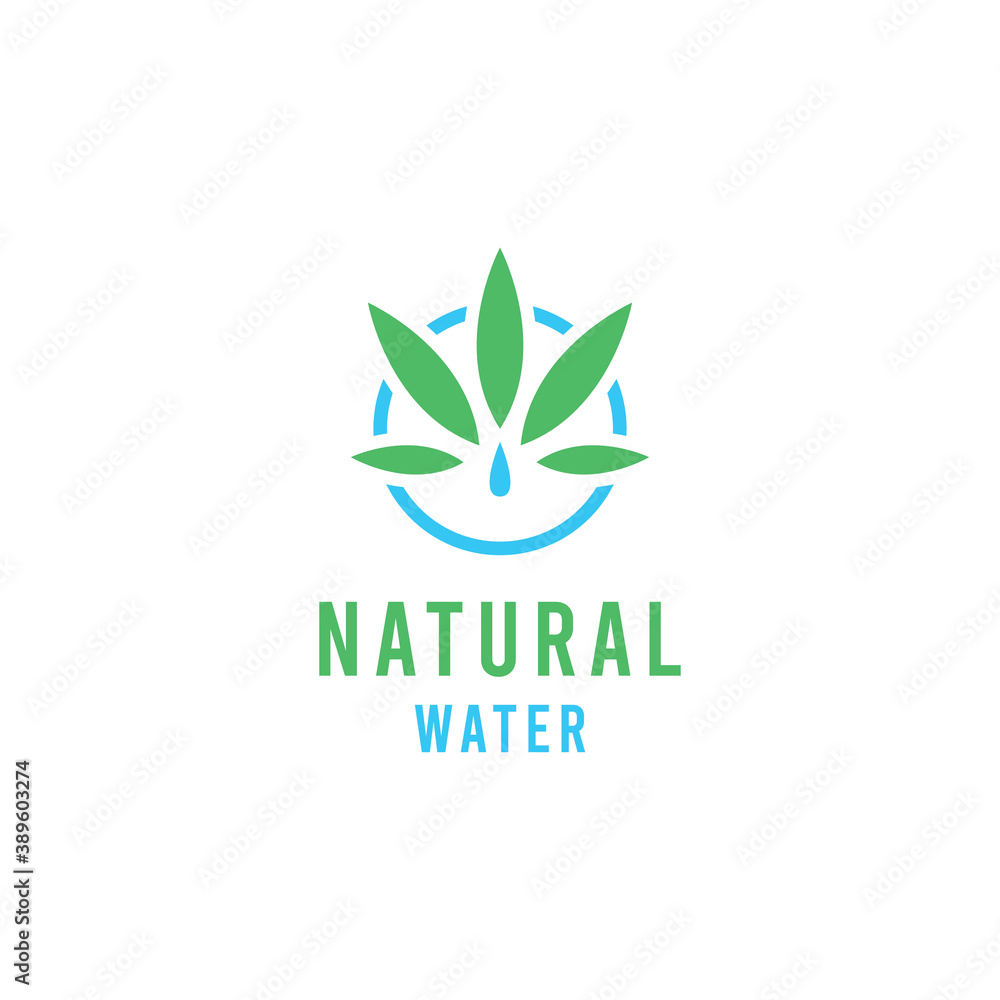 Natural Blue Water Logo design Vector