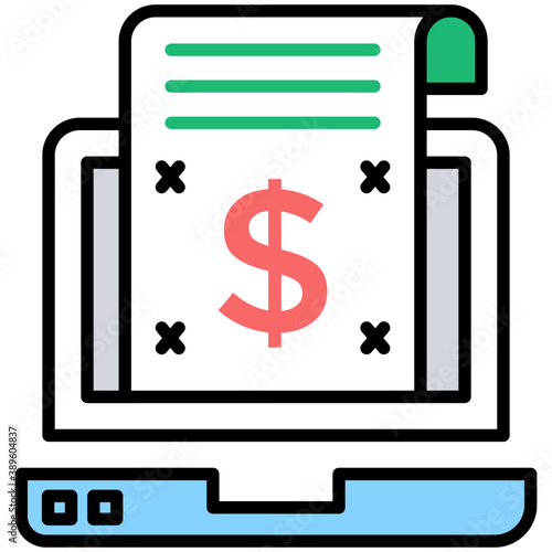 
Online payment, colour line design of subscription model
