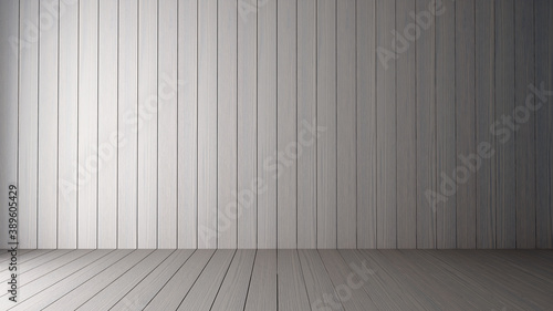 natural pattern wood floor and wall texture background 3D rendering