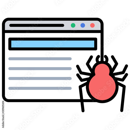 
internet bot, web crawler colored icon
