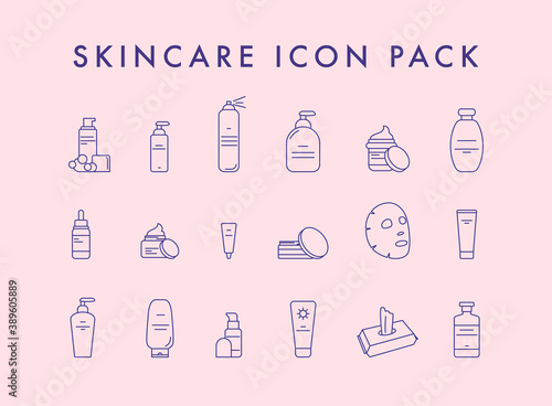 Make-up and cosmetic line icon set. Vector  illustration.