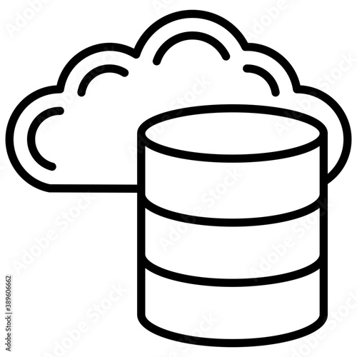 
Cloud based data management, colored line icon
