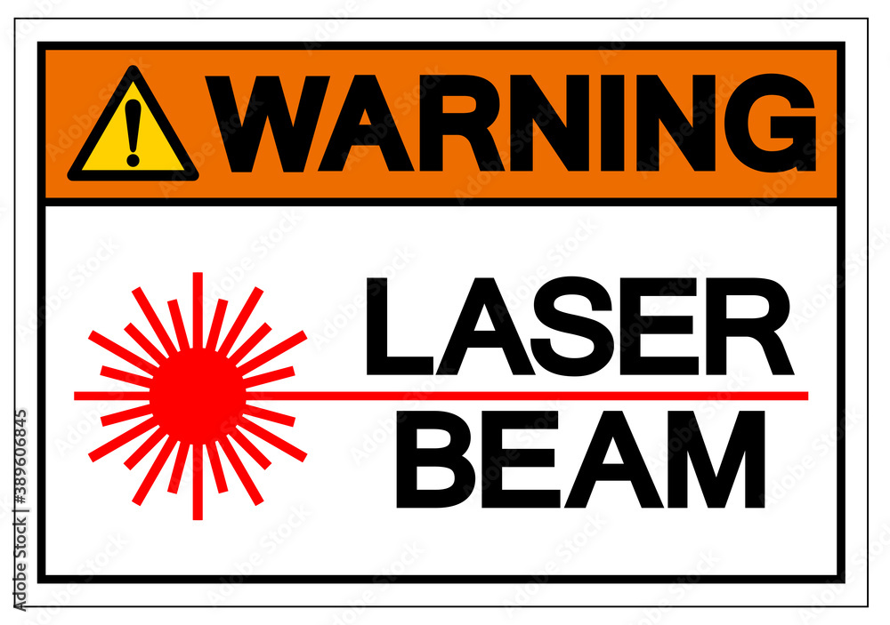 Fototapeta premium Warning Laser Beam Symbol Sign, Vector Illustration, Isolate On White Background Label .EPS10