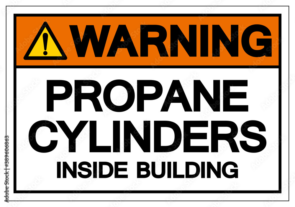 Warning Propane Cylinders Inside Building Symbol Sign, Vector Illustration, Isolate On White Background Label. EPS10