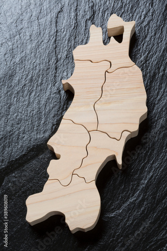 東北地方の木製地図 photo