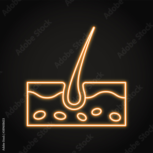 Neon human skin icon in line style