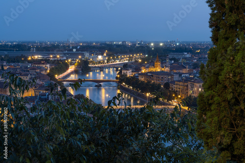 Evening panorama of Verona city, Rome