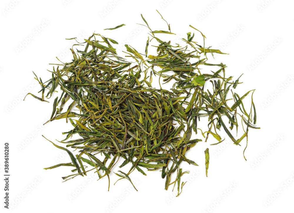 green tea on white background