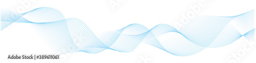 abstract vector blue curve wave lines on white background	

