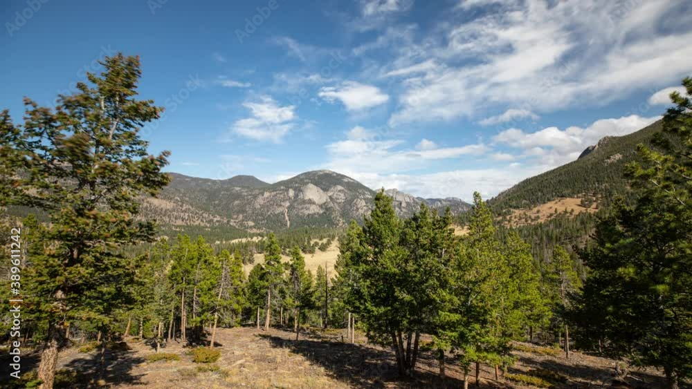 Time Lapse of the clouds moving above the rugged mountains in the Rocky Mountains National Park in Colorado USA. Time Lapse of the clouds moving above the rugged mountains in the Rocky Mountains National Park in Colorado USA.