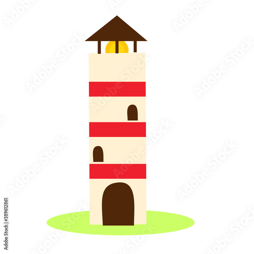 Lighthouse. Vector icon, isolated clip art