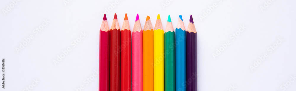 collection of wooden colorful pencils isolated on white background, close view. High quality photo collection of wooden colorful pencils isolated on white background, close view. High quality photo