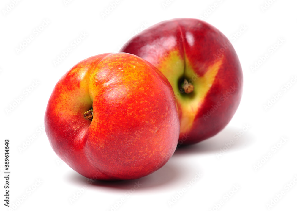 ripe peach on white background ripe peach on white background
