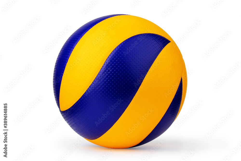 blue and yellow volleyball, isolate on a white background