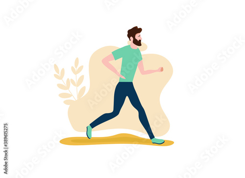 man doing sports, sports exercises, vector illustration on a white background