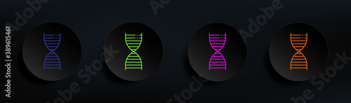 dna dark badge color set. Simple thin line, outline vector of Scientifics study icons for ui and ux, website or mobile application