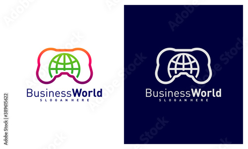 World Game logo design vector, Colorful World logo design template, Icon symbol