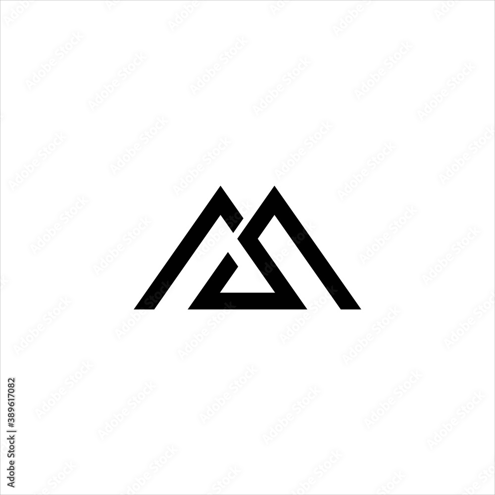 monogram initial MS , SM geometric logo vector monogram initial MS , SM geometric logo vector