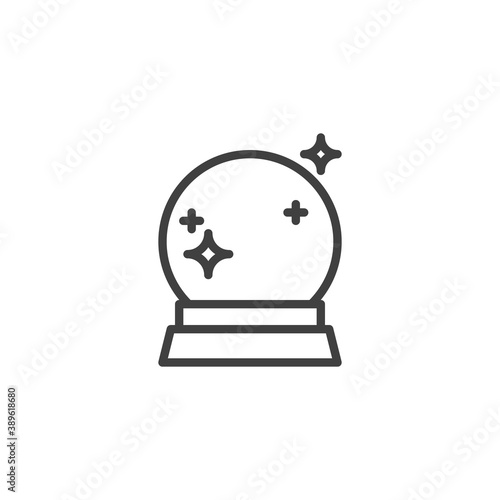 Crystal ball line icon. linear style sign for mobile concept and web design. Magic crystal ball outline vector icon. Symbol, logo illustration. Vector graphics